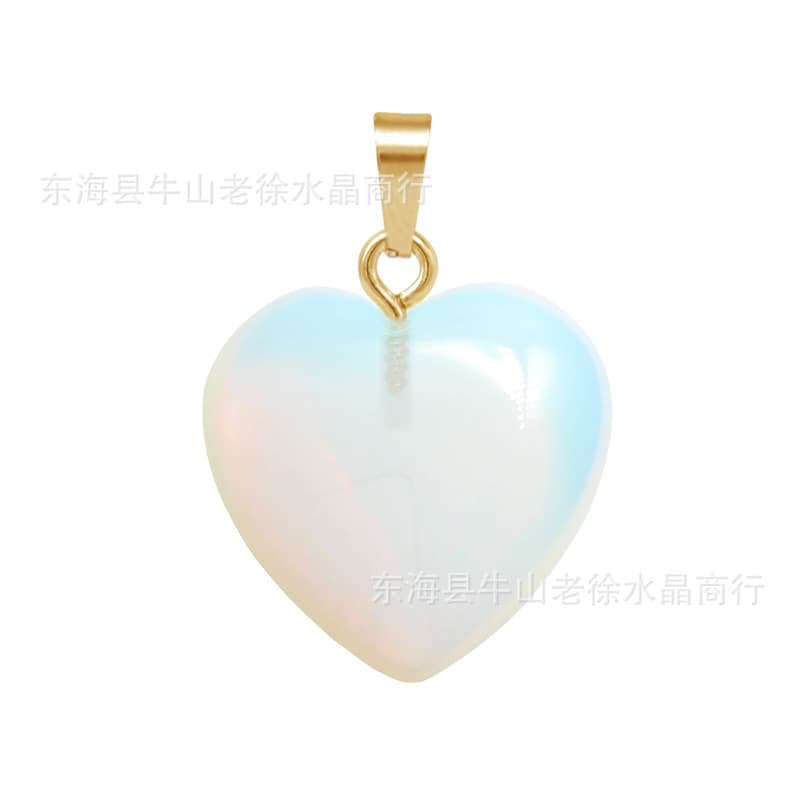 (Cross-border trading), (Wholesale), natural water, crystal, pendant heart shaped, accessory, European style, 20mm, with gem 5