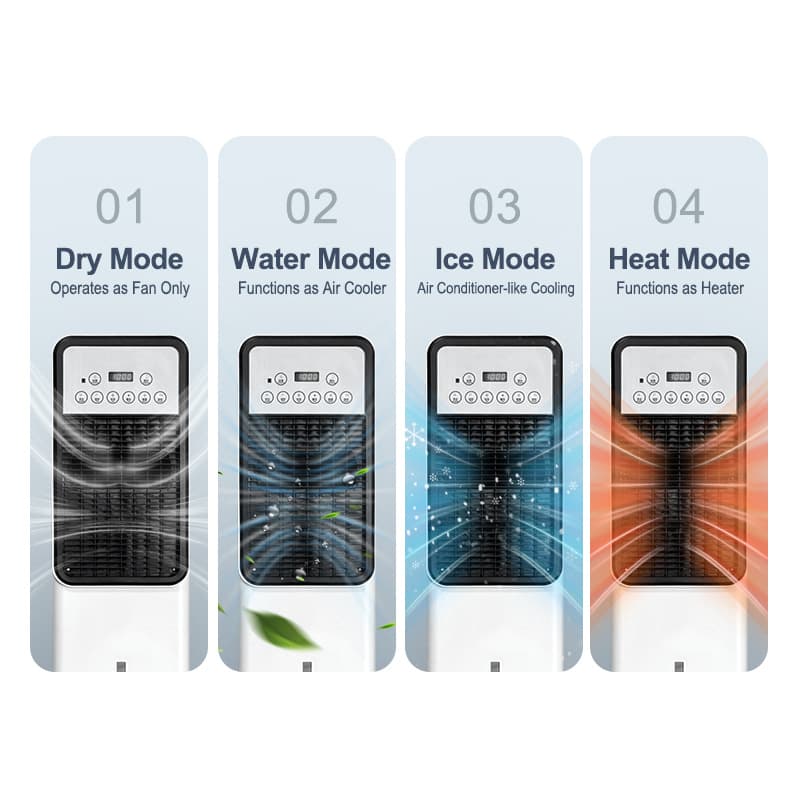Air conditioning fan Cold and warm two -use home -cold fan -air -conditioning light sound water -cooled cooling electric fan mini AC 4