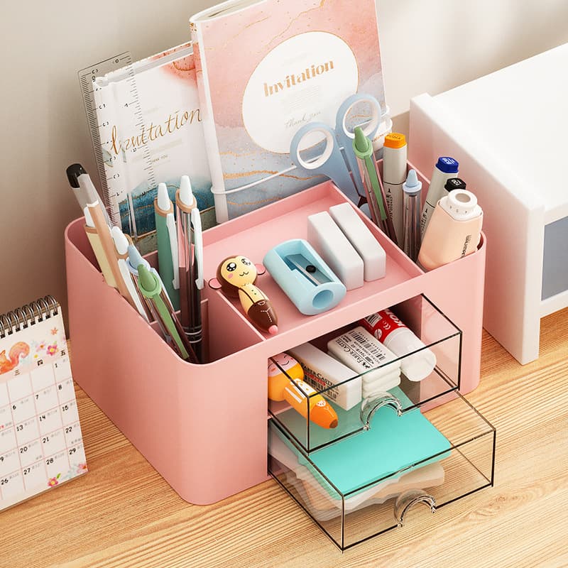 Table storage box, plastic makeup box, universal storage system for office