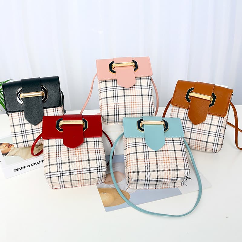 Winter one-shoulder bag, polyurethane mobile phone, wallet, 2023, genuine leather, Korean style