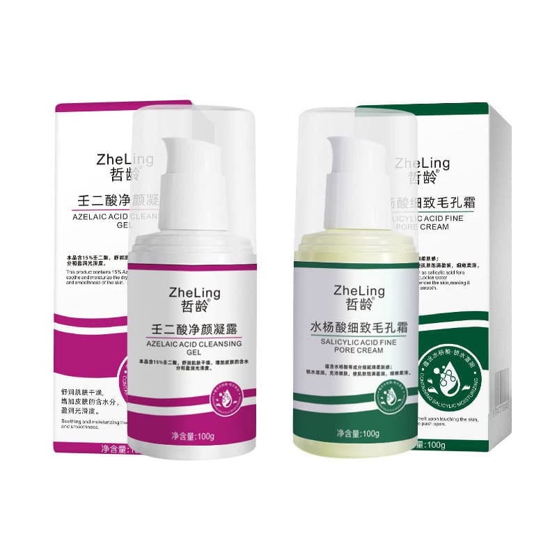 Azelaic acid, gel with salicylic acid, glue, moisturizing cleansing milk, cream, black spots remover, shrinks pores 5