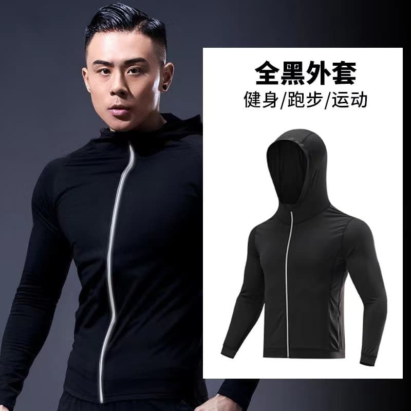 (Wholesale), men's sports quick dry jacket for gym, travel long-sleeve for training, tight, for running 4