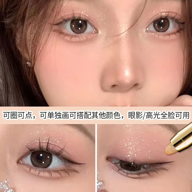Highlighter for eye makeup, double-sided eye shadow for contouring, no smudge 3