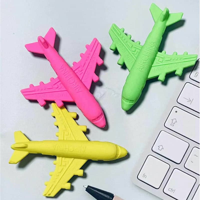 (Wholesale), cartoon children's hairpins for pencils, cute airplane, eraser for students, creative stationery 2