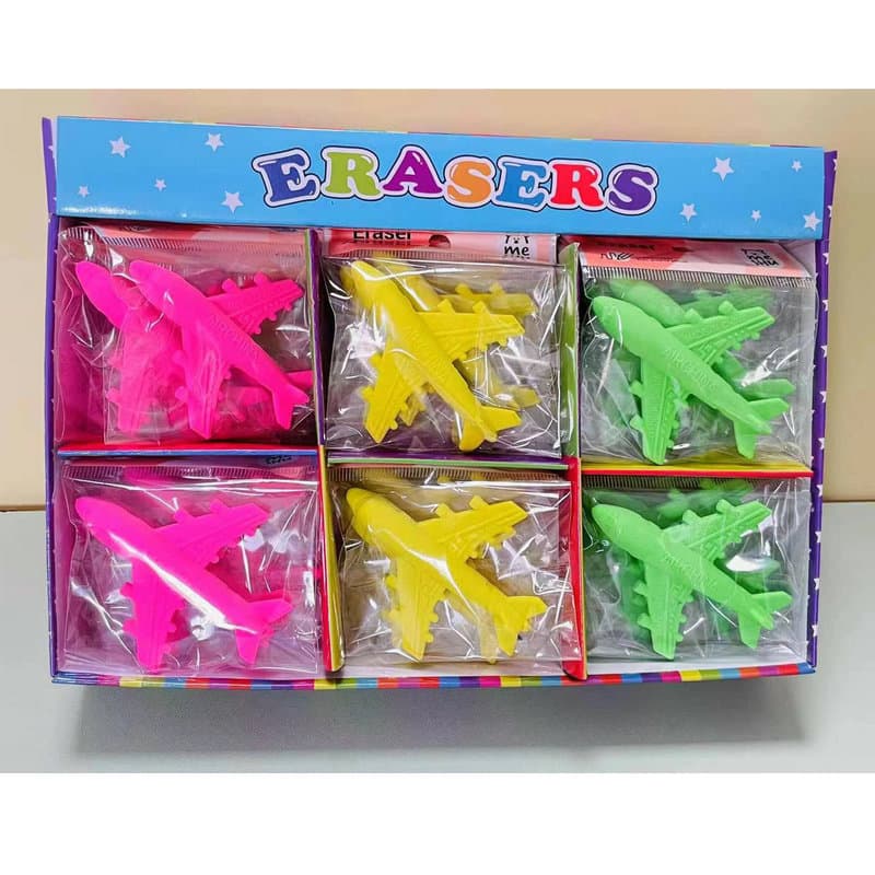 (Wholesale), cartoon children's hairpins for pencils, cute airplane, eraser for students, creative stationery 4