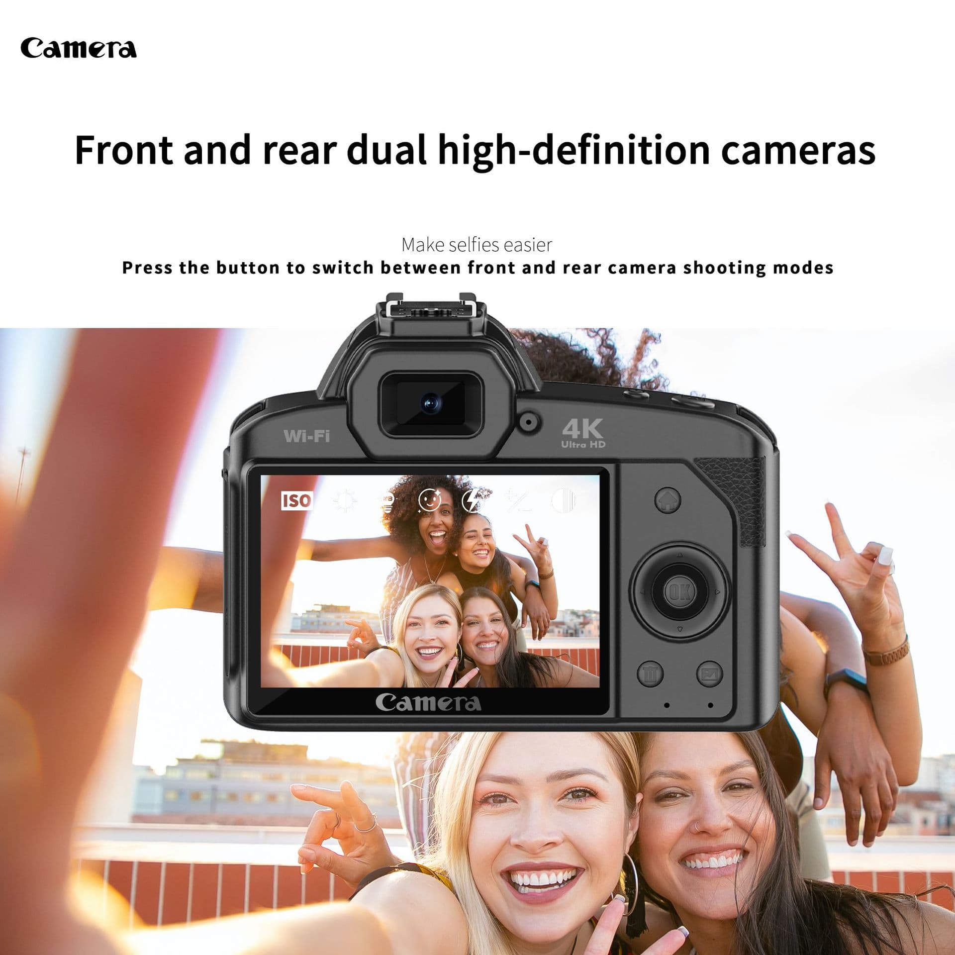 New product 64 million pixel D5 HD WIFI digital camera 4K dual -camera night vision DV camera cross -border 4