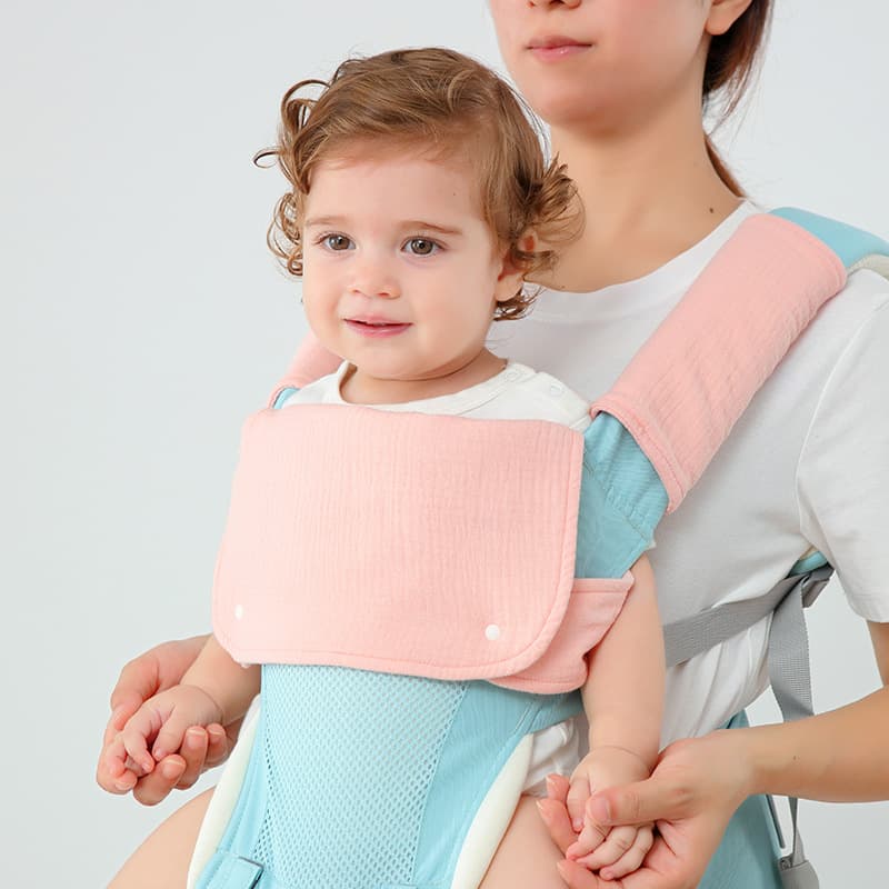 Sling, eating bib, removable hipseat for baby, cotton gauze accessory, water absorbent 4