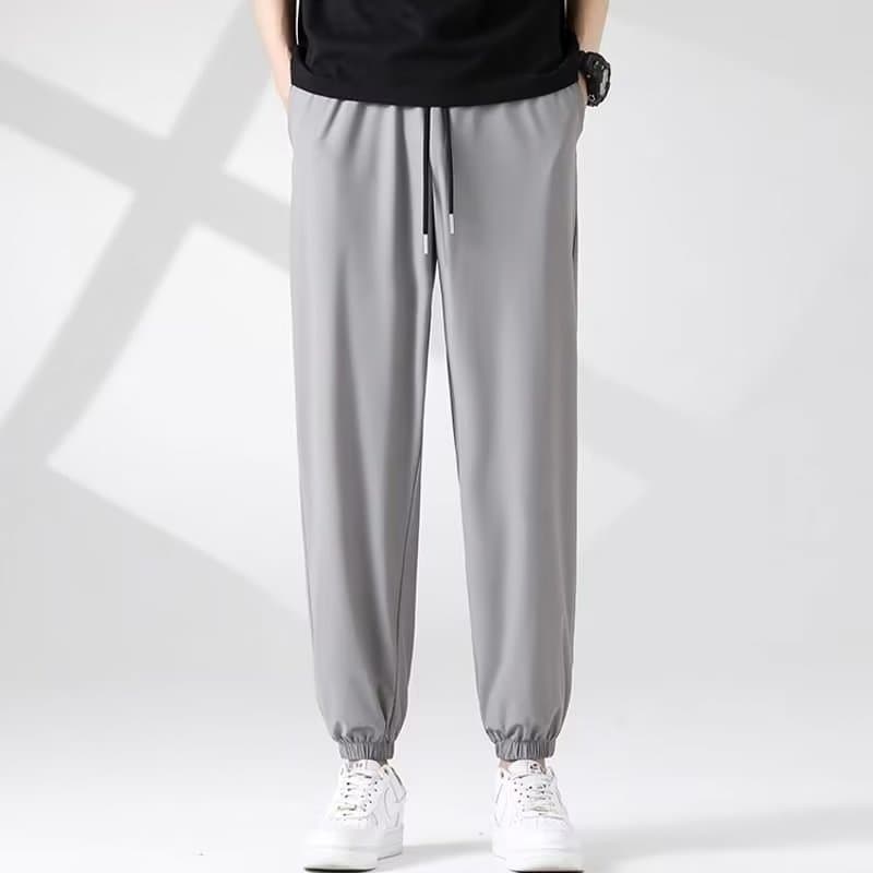 Summer thin quick dry silk trousers, oversize 2