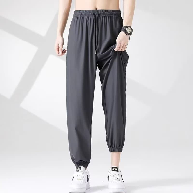 Summer thin quick dry silk trousers, oversize 3