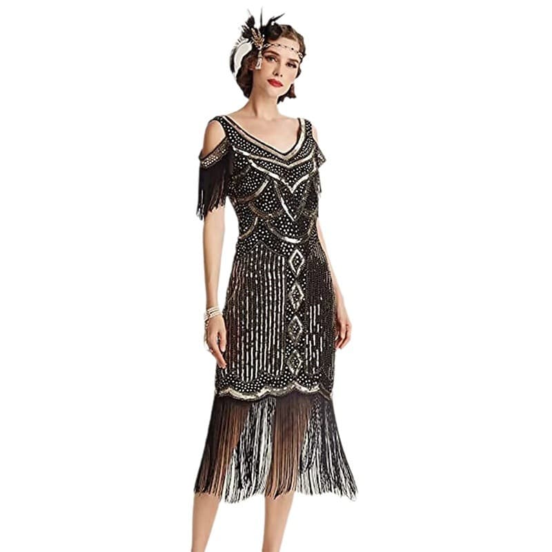 Retro elite evening dress, European style, with sequins 5