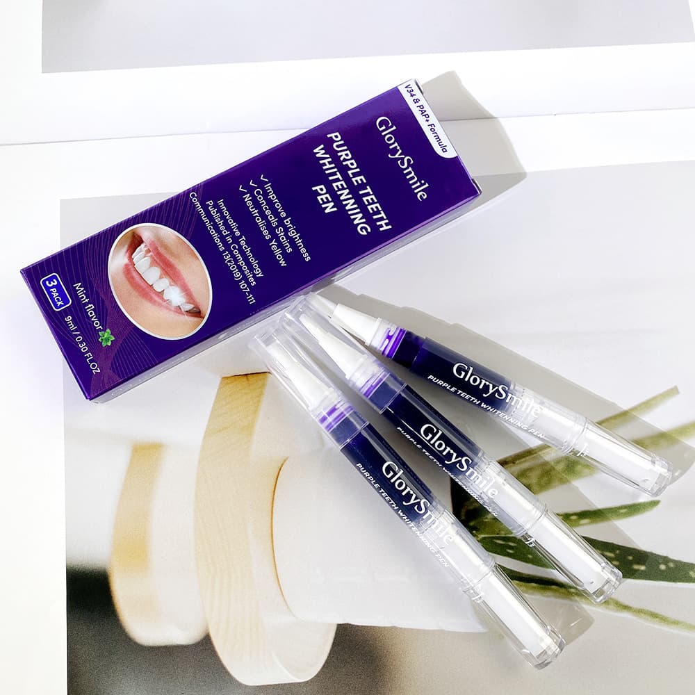 Glory Smile V34 Meito Pen tooth Whitening Essence Gel Costume Castered Putter Purgically Purple Cleansing Pen 3