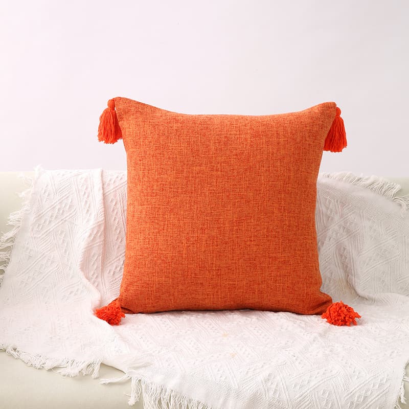 (Wholesale), sofa, solid color square breathable pillow, cotton and linen 3