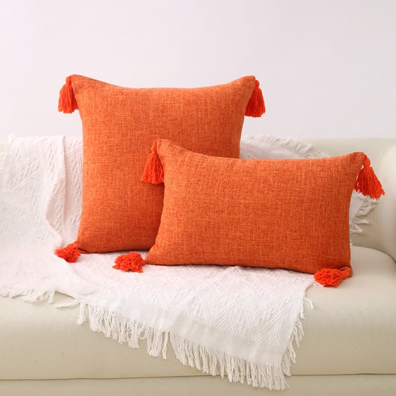 (Wholesale), sofa, solid color square breathable pillow, cotton and linen