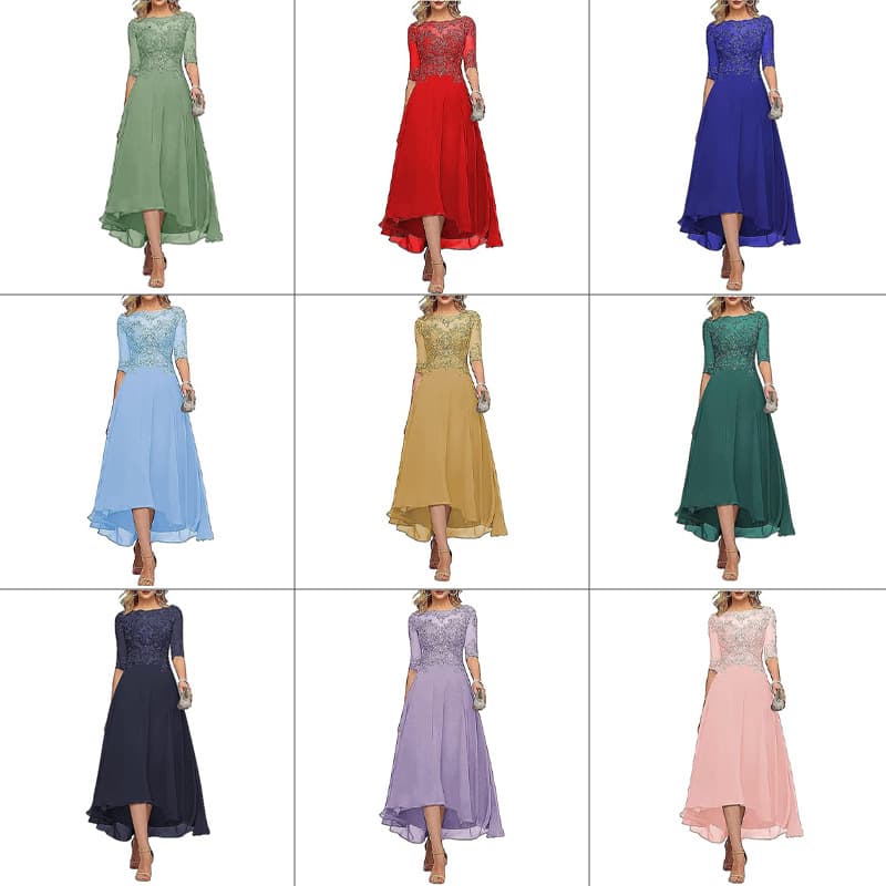 (Cross-border trading), elegant multicoloured shiffon lace evening dress, Amazon, European style, graduation party