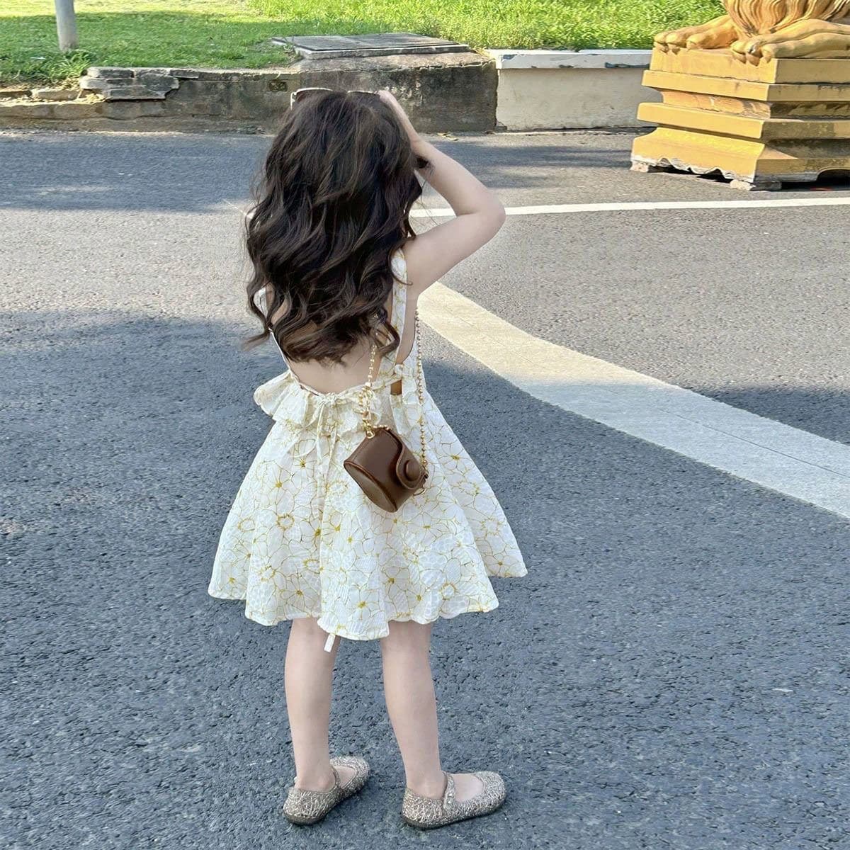 Summer skirt, children's slip dress, small princess costume, backless