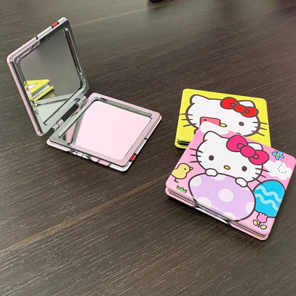 Hello kitty, cute handheld folding mirror for students, kitten, custom-made, print 3