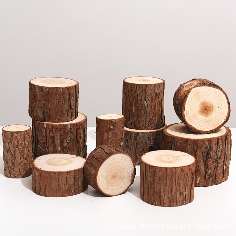Natural wood pile base photography props round wood head film background decoration decorative decoration inspiration display static shoot shoot 4