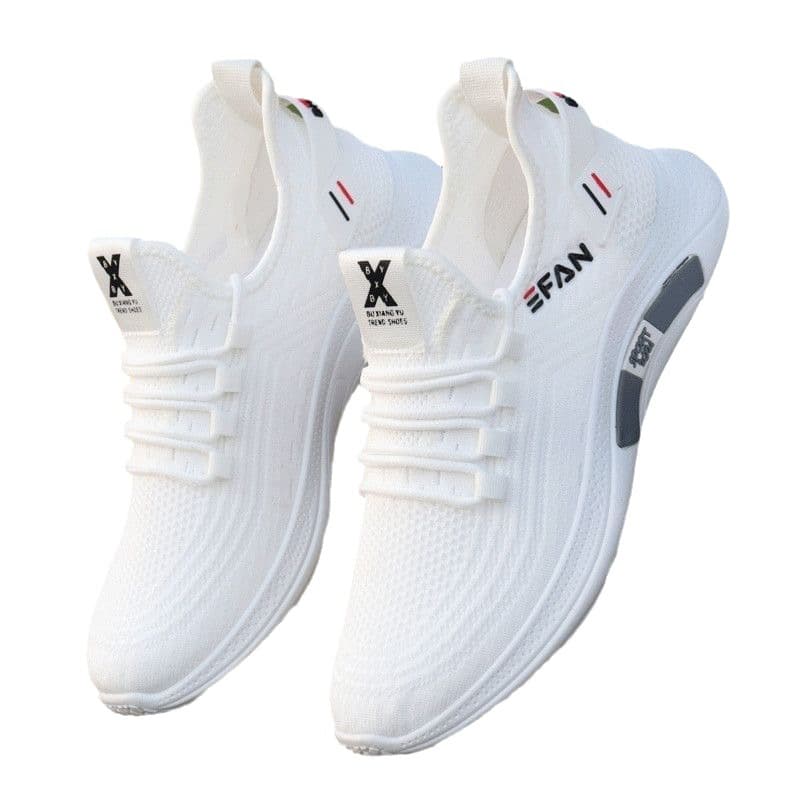 Non-slip fashionable breathable thin white lightweight casual running sneakers, Korean style, soft sole, antibacterial treatment 5