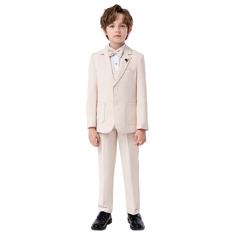 Children's suit, autumn dress, solid color flower boy costume, piano 5