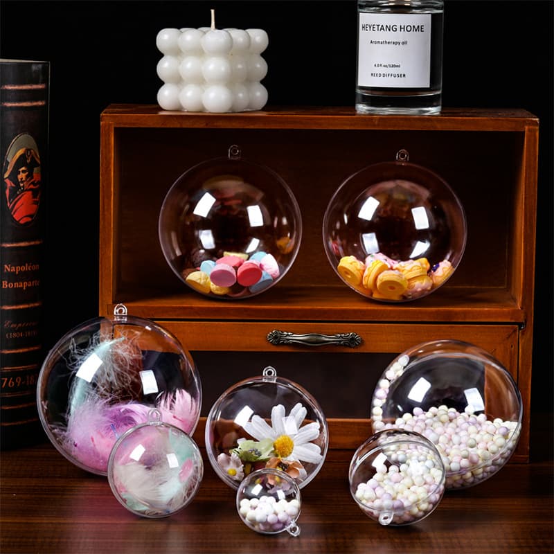 Cross -border hot -selling plastic ball Christmas ball acrylic hollow ball holiday decoration ball PS hanging ball hanging jewelry transparent ball 3