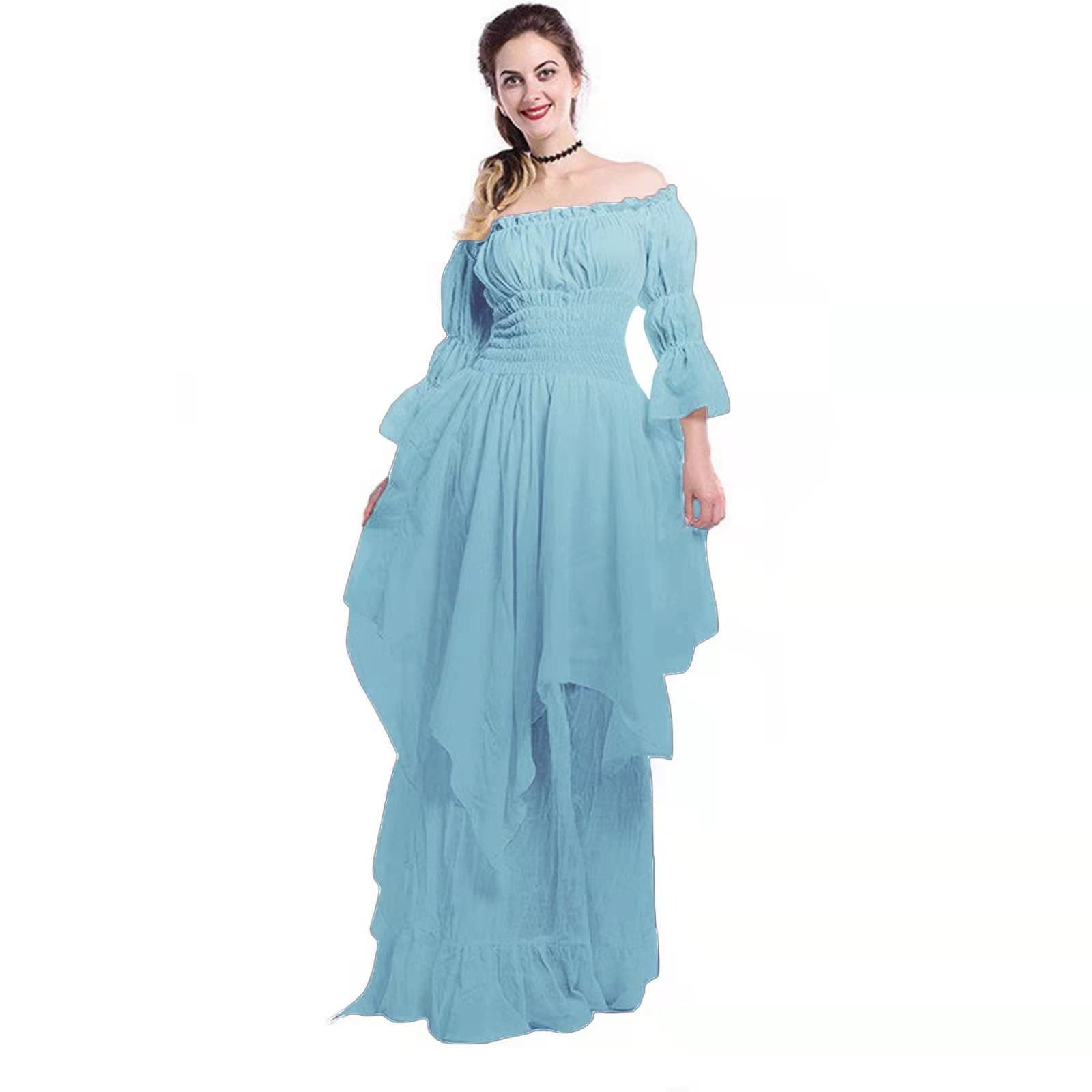 Lace megaphone, retro dress with sleeves, small princess costume, European style, Gothic, cosplay, graduation party 2