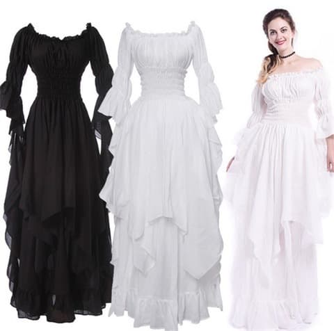 Lace megaphone, retro dress with sleeves, small princess costume, European style, Gothic, cosplay, graduation party 5
