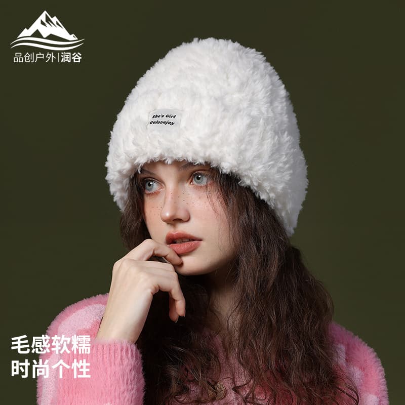 Demi-season knitted windproof keep warm knitted hat, increased thickness