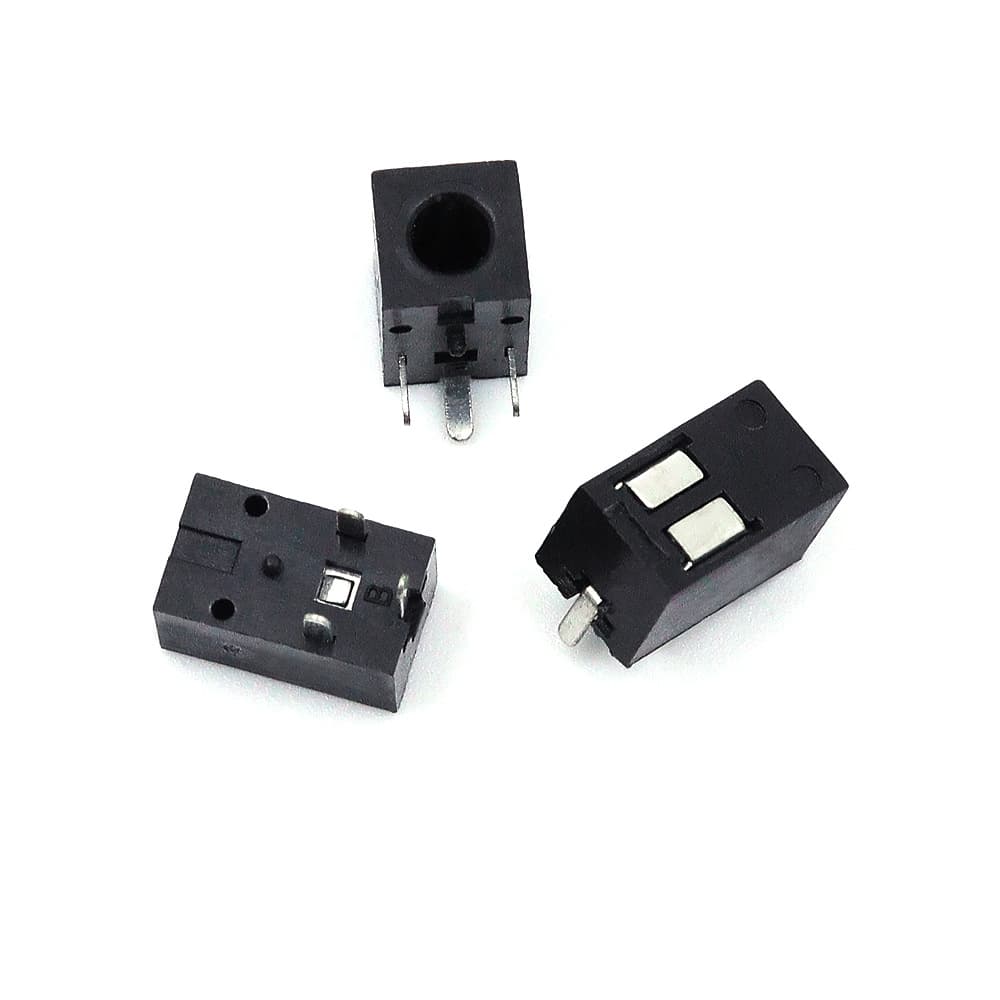 2.5mm headphone jack PJ-210W fully plastic flat mouth headless three-pin plug-in charging interface audio stand with back cover 2