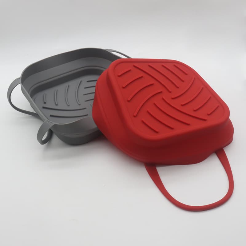 Cross -border square air fryer House pads lining baking tool folding tray silicone air fried pan baking plate 2
