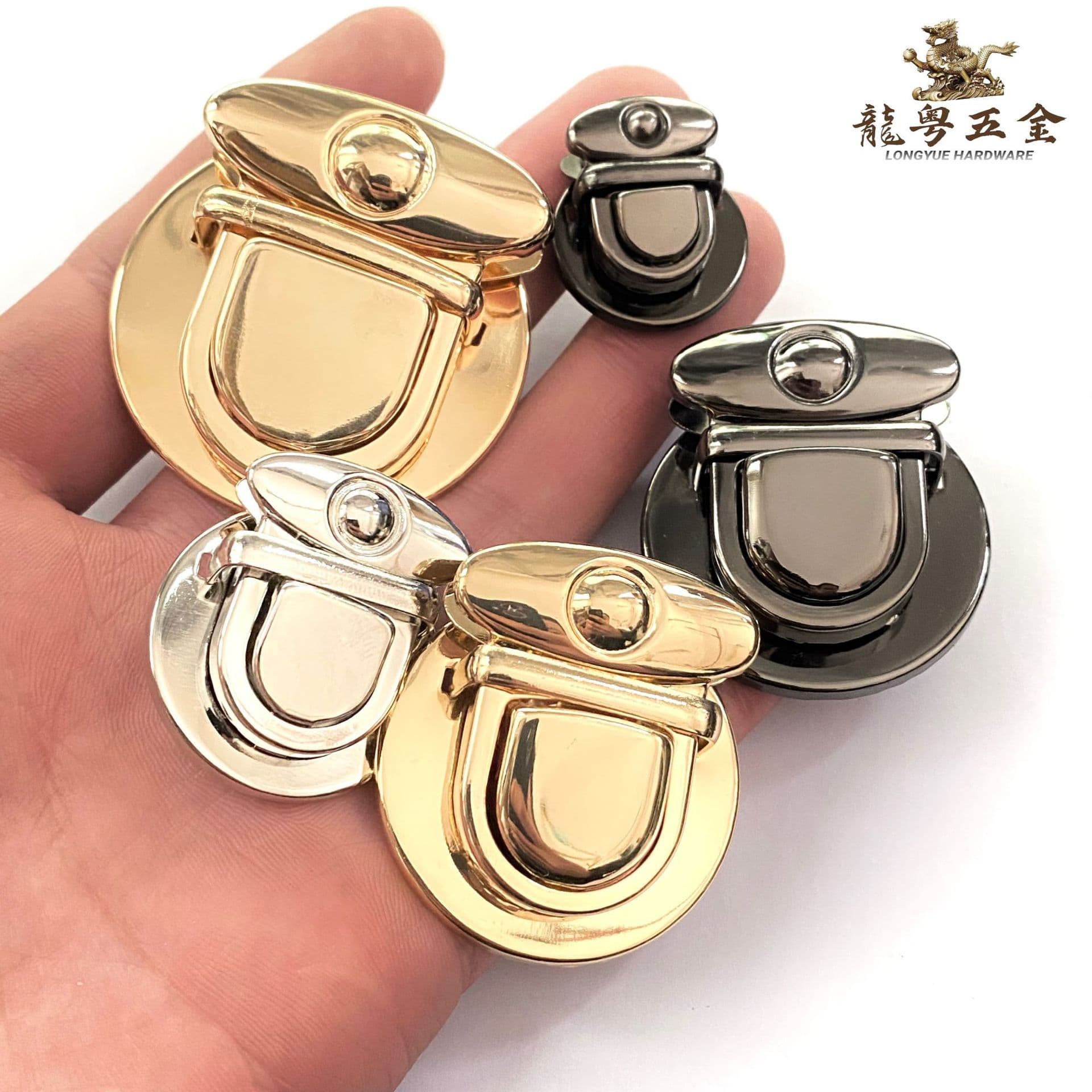 Manufacturer luggage hardware accessories mortise lock bag handbag metal lock round press lock diy iron duckbill mortise lock 2