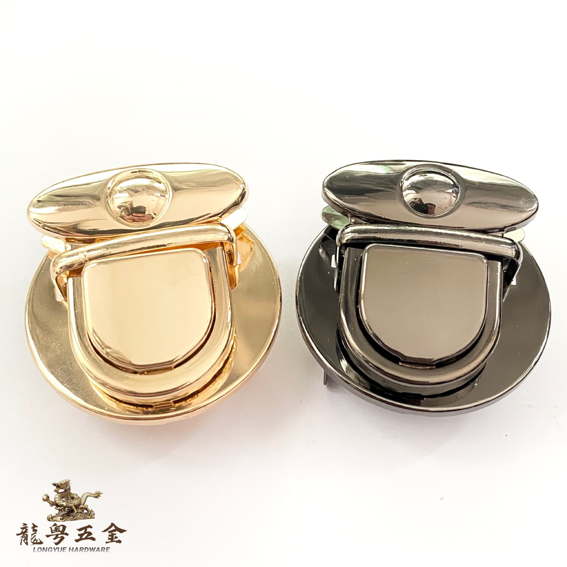 Manufacturer luggage hardware accessories mortise lock bag handbag metal lock round press lock diy iron duckbill mortise lock 4