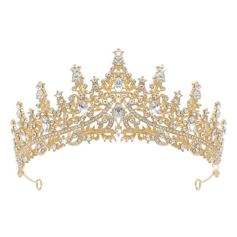 Elite tiara for bride, metal golden water, crown for adults, accessory, European style 3