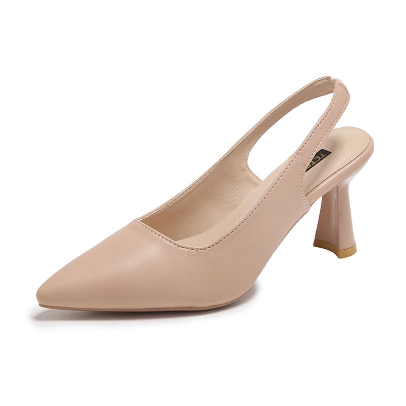 Summer shoes, sandals pointed-toe with a strap, fashionable high heels, closed toe, open heel, summer 2025, adjustable strap 5