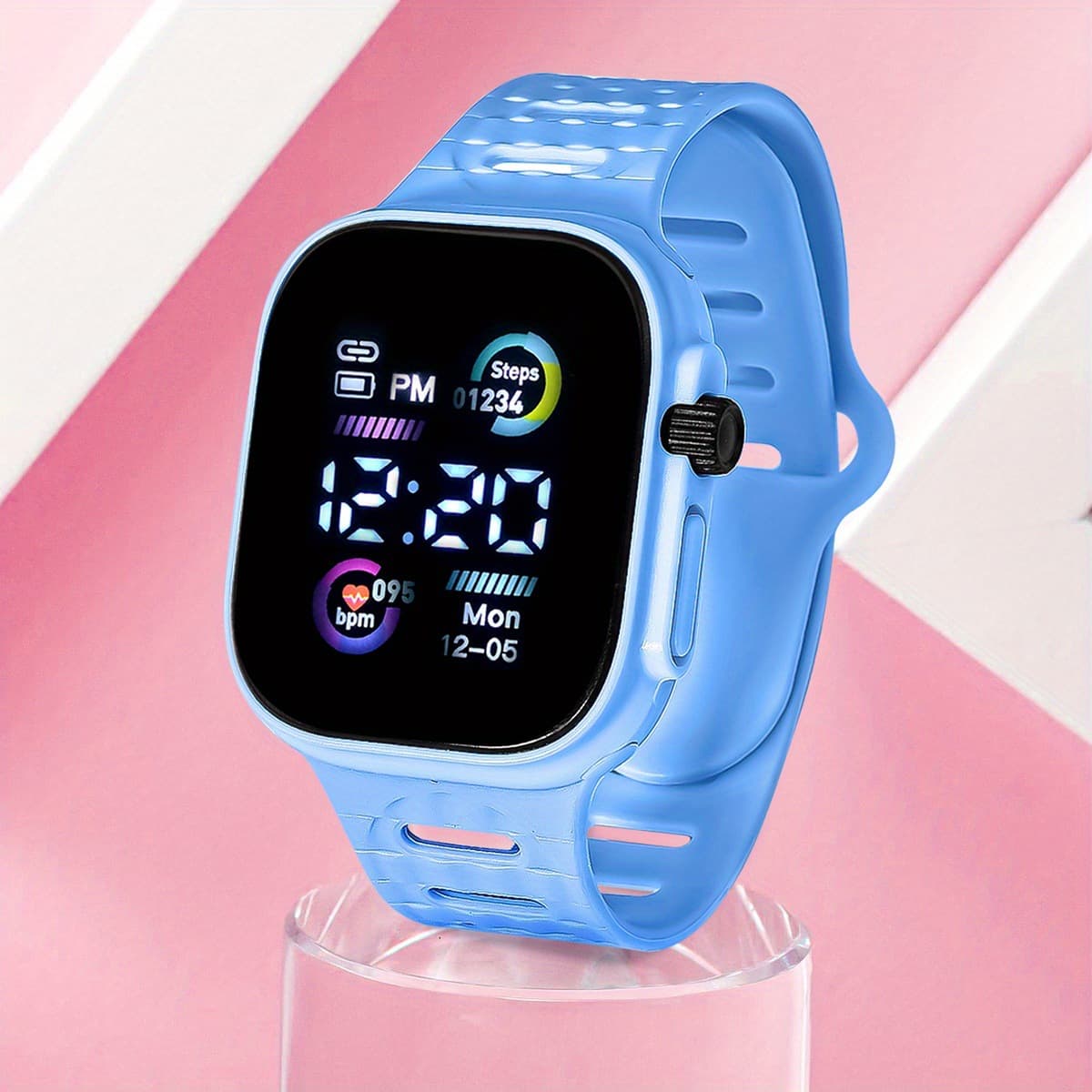 Neon fashionable universal men's watch for men and women, digital watch, internet celebrity, tracks heartbeat 4