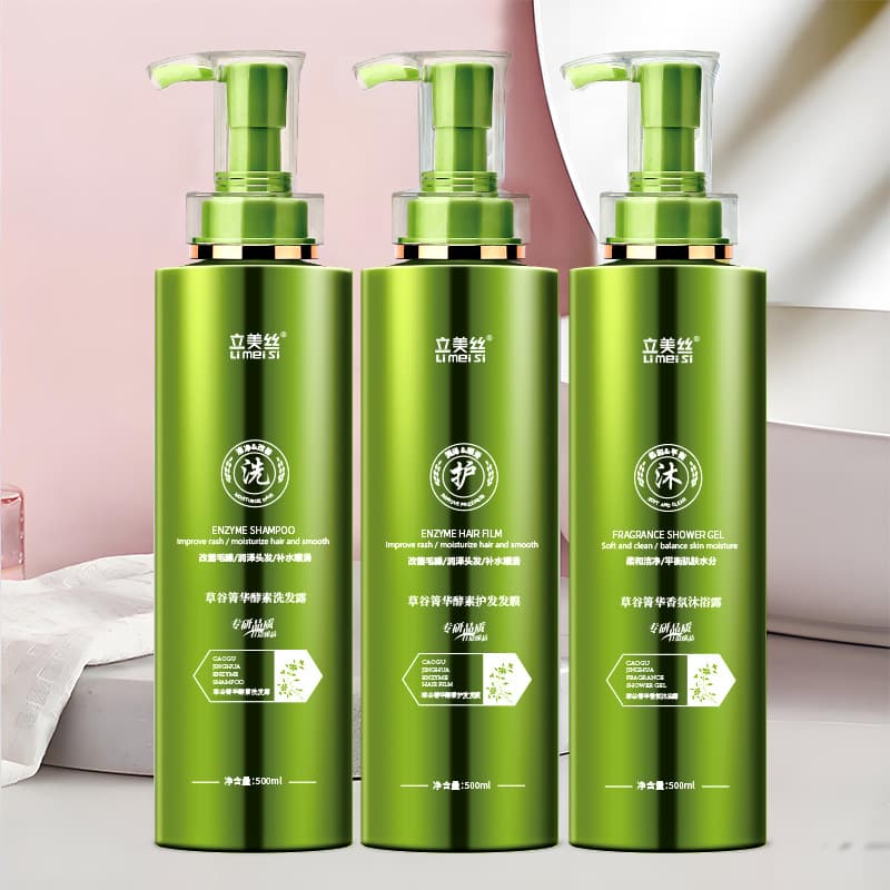 Shampoo, conditioner, set, cream, oil sheen control, adds volume, dandruff removal, anti-itch 4