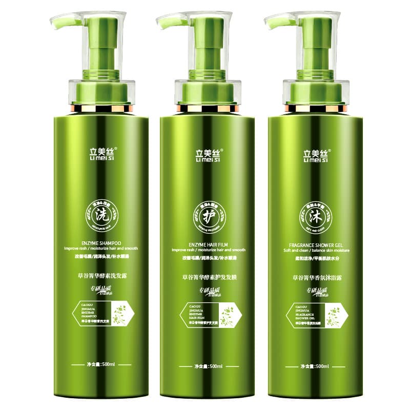 Shampoo, conditioner, set, cream, oil sheen control, adds volume, dandruff removal, anti-itch 5