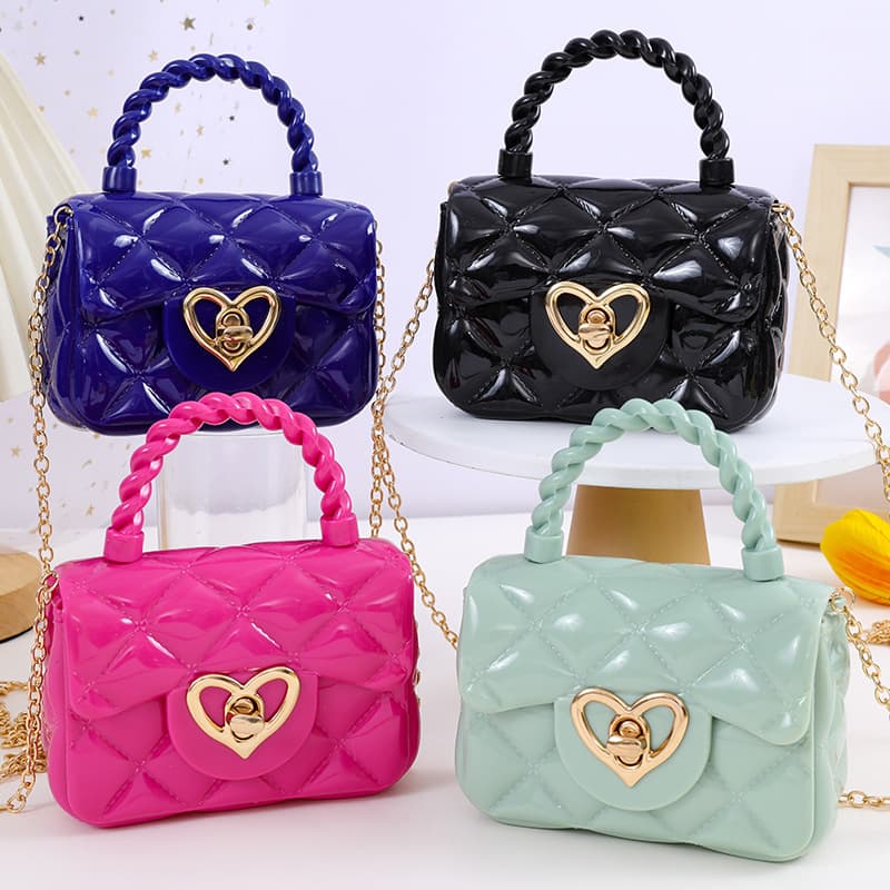 2026 Hot Style Transparent Jelly Bag Handheld Mini Bag Love Hardware Internet Celebrity Girls Cute Small Shoulder Bag 3