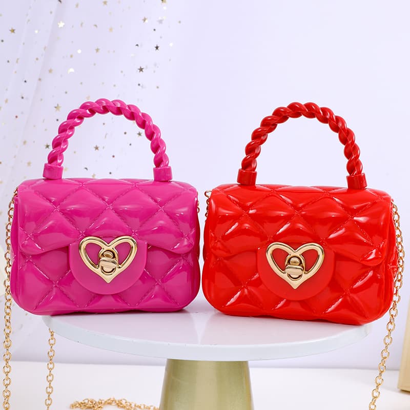 2026 Hot Style Transparent Jelly Bag Handheld Mini Bag Love Hardware Internet Celebrity Girls Cute Small Shoulder Bag 4