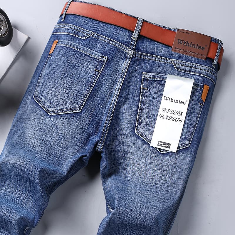 Summer jeans, quality elastic casual denim trousers, direct factory sales, loose straight fit 3