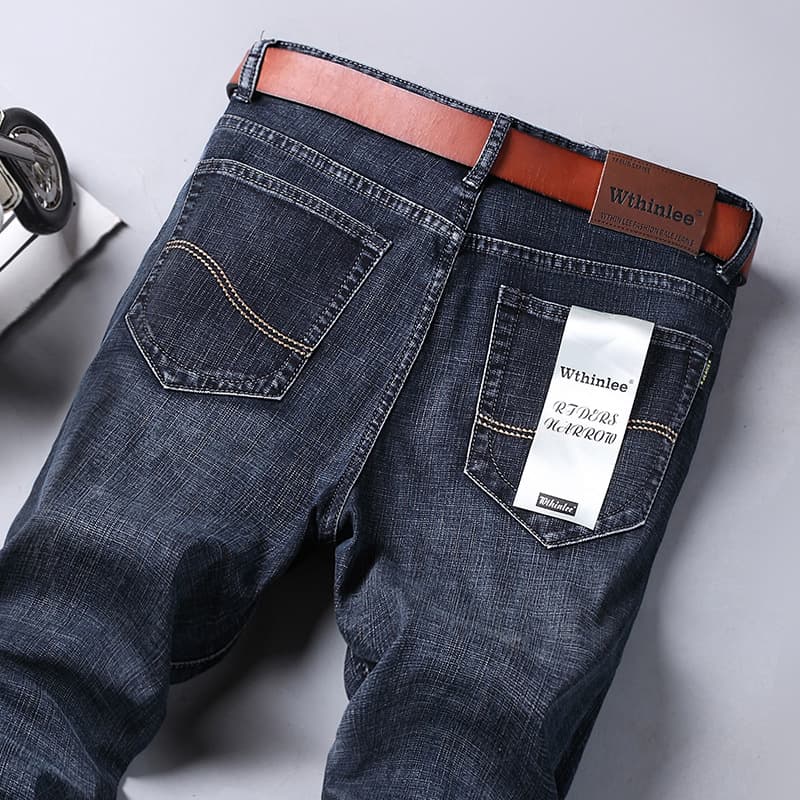 Summer jeans, quality elastic casual denim trousers, direct factory sales, loose straight fit 4