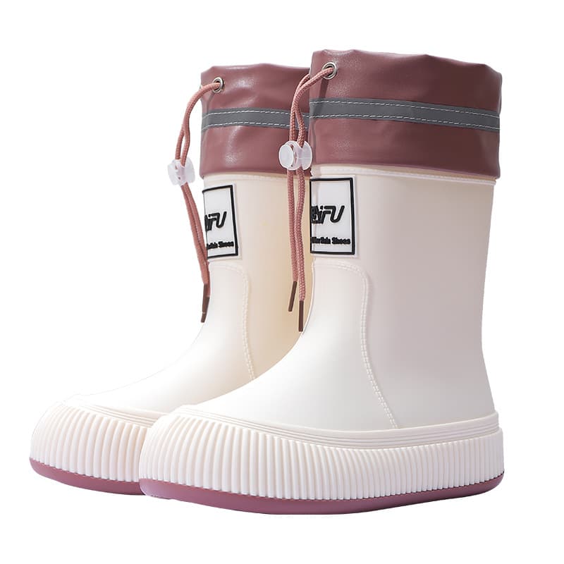 Spot Korean style trendy mid-tube fashion women's boots comfortable, waterproof, non-slip, lightweight, soft, wear-resistant, thick-bottomed rain boots for women 5