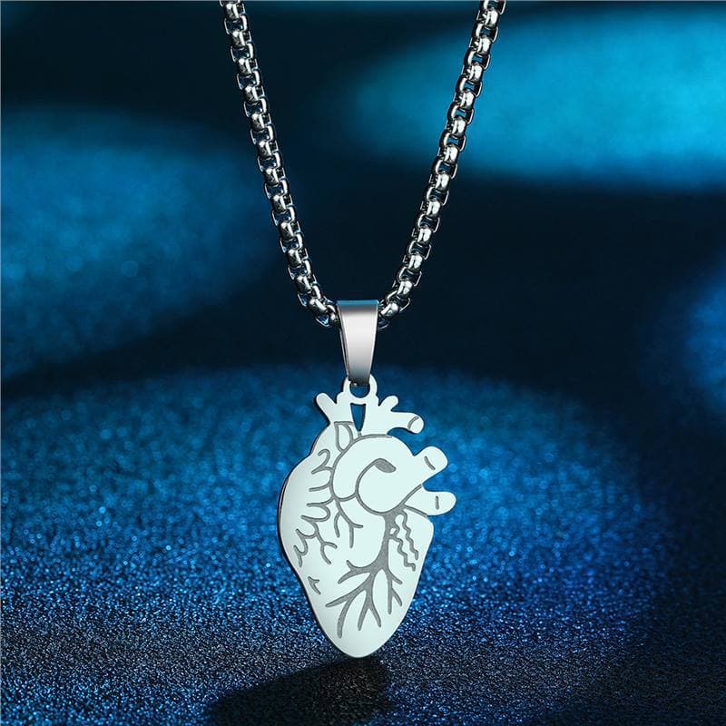 Physiological heart stainless steel, necklace, pendant, Birthday gift 2