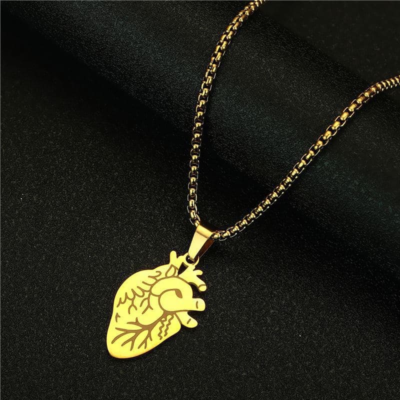 Physiological heart stainless steel, necklace, pendant, Birthday gift 3