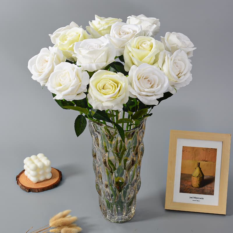 Simulation velvet rose pearl rose home hotel Wedding Valentine's Day rose wall decorative silk flower fake flowers 2