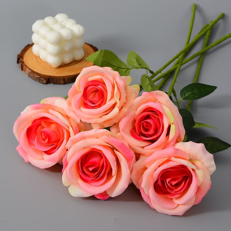 Simulation velvet rose pearl rose home hotel Wedding Valentine's Day rose wall decorative silk flower fake flowers 3
