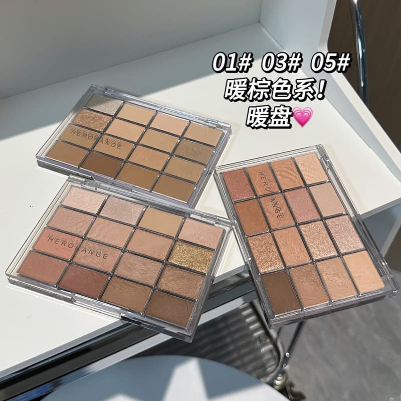 HERORANGE Matte brightening eyeshadow palette, 16 colors, earth tones, for every day 2