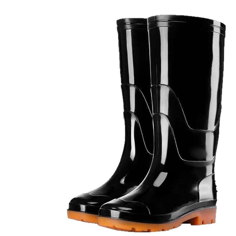 Military black high-top water shoes, long rain boots, kitchen non-slip water boots, outdoor work shoes, rain boots, labor protection rubber shoes for men and women 5