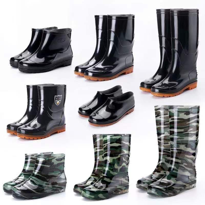 Military black high-top water shoes, long rain boots, kitchen non-slip water boots, outdoor work shoes, rain boots, labor protection rubber shoes for men and women