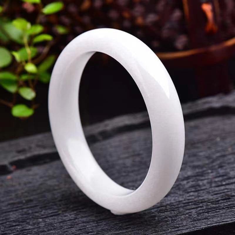 Organic women's bracelet white jade 4