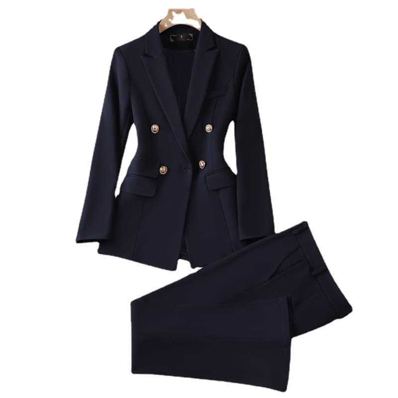 Elite autumn classic suit jacket, fashionable flared trousers, set, new collection, bright catchy style 5